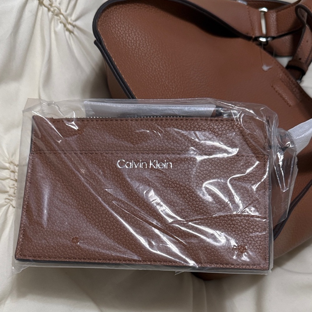 Calvin Klein Pebbled Leather Satchel in Brown - Picture 2 of 6